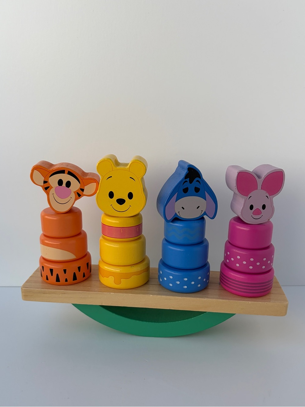 Just Play Disney Wooden Toys Winnie the Pooh Balance Blocks, 17-Piece Set